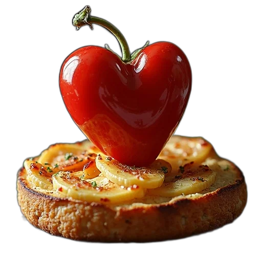 food, crown, photorealistic, 3d render transparent PNG cut-out