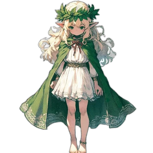 dress, staff, crown, flower transparent PNG cut-out