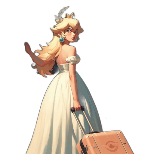 dress, crown, staff, weapon transparent PNG cut-out