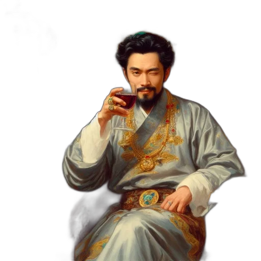 staff, face, oil painting, photorealistic transparent PNG cut-out
