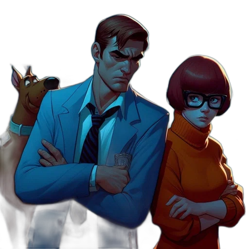 comic book art, concept art, cartoon, cyberpunk transparent PNG cut-out