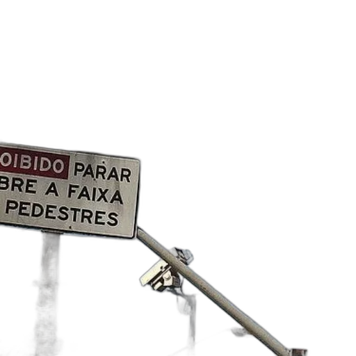 sign, portuguese, next, pole transparent PNG cut-out