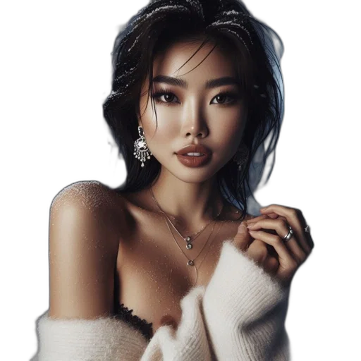 jewelry, face, dress, hair transparent PNG cut-out