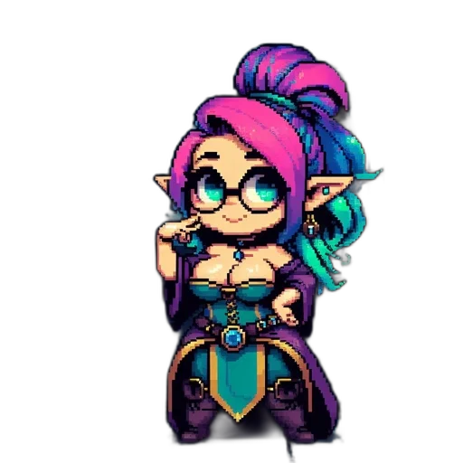 pixel art, fantasy art, cartoon, cyberpunk transparent PNG cut-out