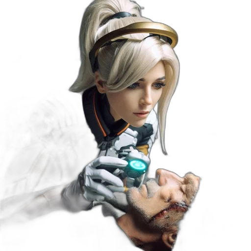 weapon, robot, face, staff transparent PNG cut-out