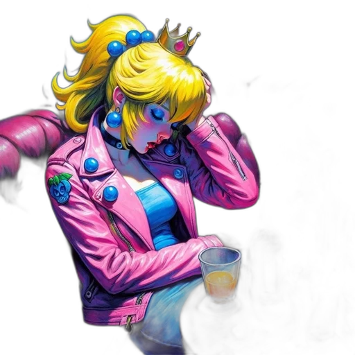 jacket, robot, concept art, vaporwave transparent PNG cut-out