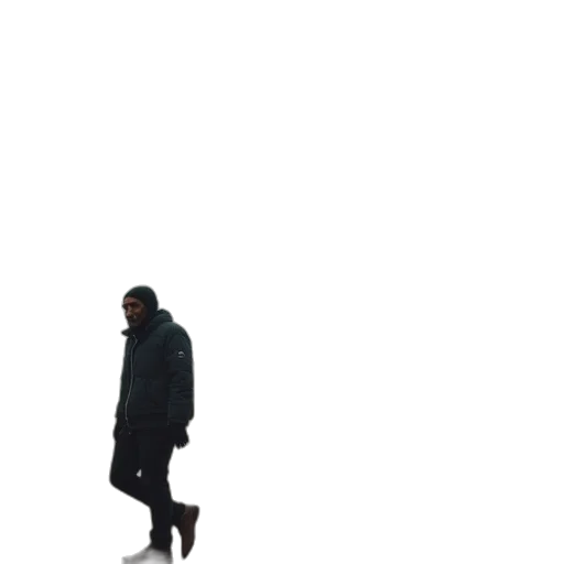 jacket, creature, hat, staff transparent PNG cut-out