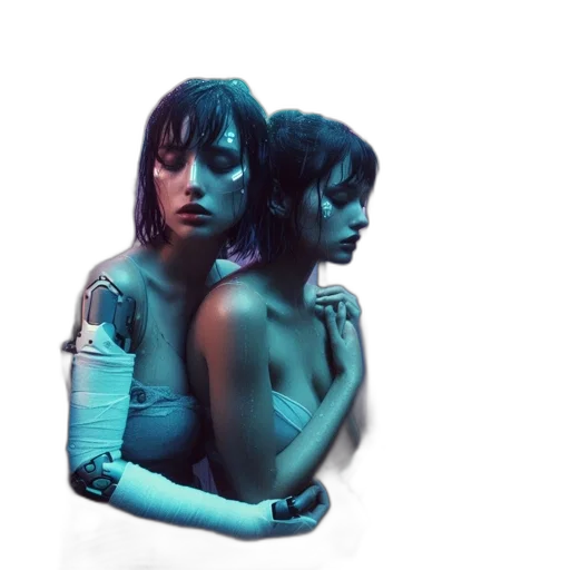 robot, cyberpunk, concept art, photorealistic transparent PNG cut-out