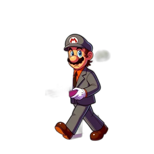 staff, hat, robot, pixel art transparent PNG cut-out