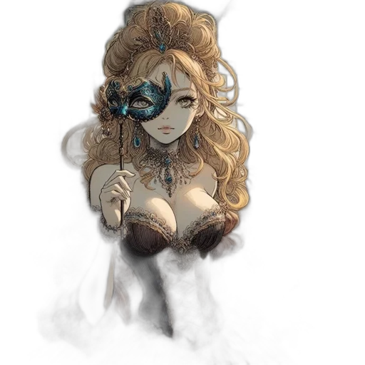 mask, dress, crown, staff transparent PNG cut-out