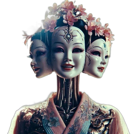 mask, crown, robot, jewelry transparent PNG cut-out