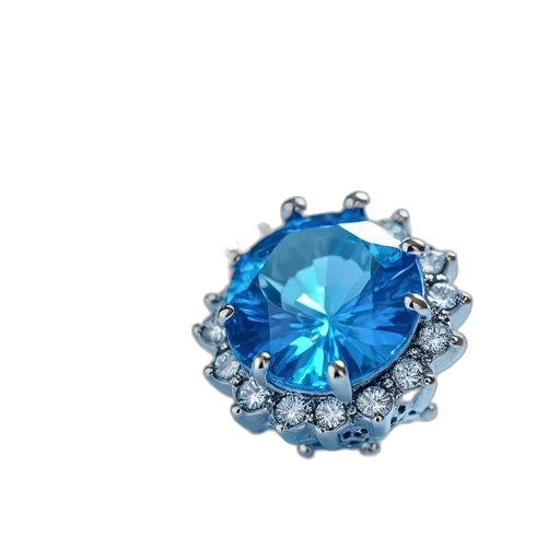 jewelry, crown, 3d render, blue transparent PNG cut-out
