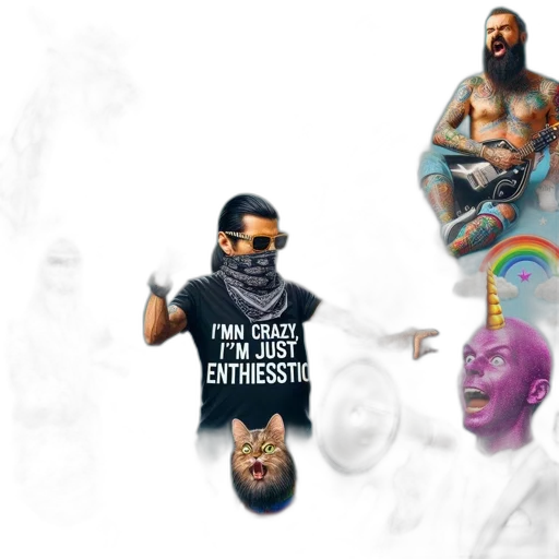 concept art, 3d render, eccentric, collage transparent PNG cut-out