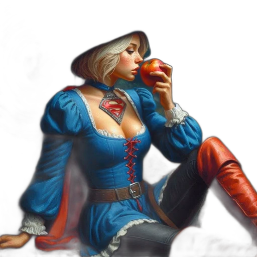 food, dress, fantasy art, oil painting transparent PNG cut-out