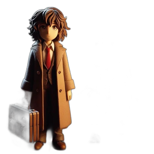 jacket, staff, concept art, 3d render transparent PNG cut-out