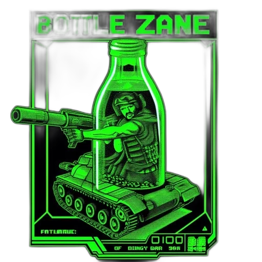 bottle, pixel art, concept art, vaporwave transparent PNG cut-out