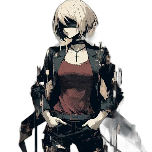 robot, weapon, jacket, mask transparent PNG cut-out