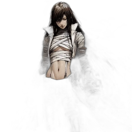 dress, jacket, sword, creature transparent PNG cut-out