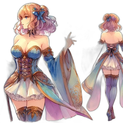 dress, concept art, fantasy art, anime transparent PNG cut-out