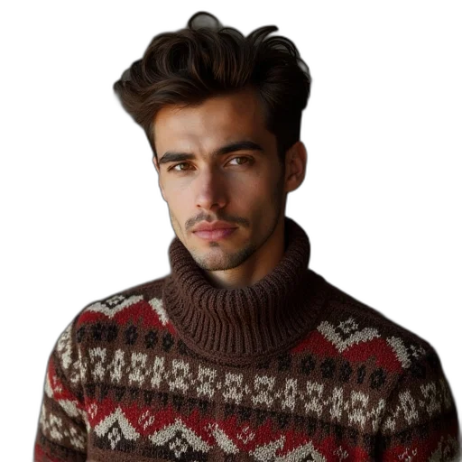 jacket, hair, face, photorealistic transparent PNG cut-out