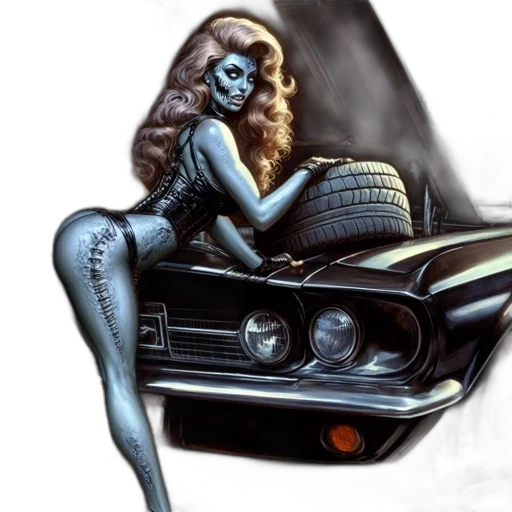car, hair, comic book art, concept art transparent PNG cut-out