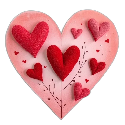 photorealistic, three, hearts, decals transparent PNG cut-out