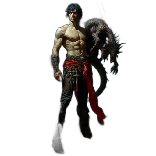 creature, animal, dragon, staff transparent PNG cut-out