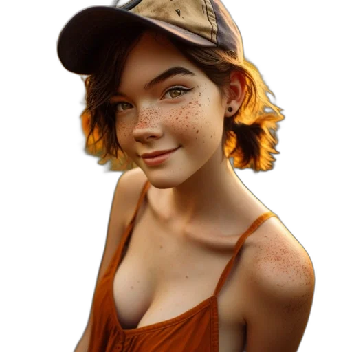 hat, face, dress, creature transparent PNG cut-out