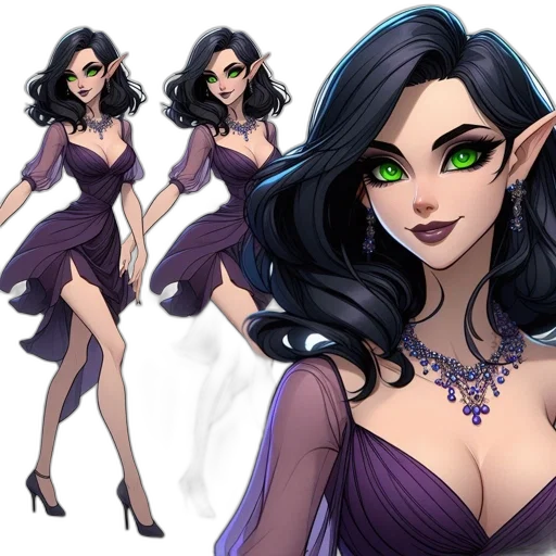 dress, concept art, fantasy art, comic book art transparent PNG cut-out
