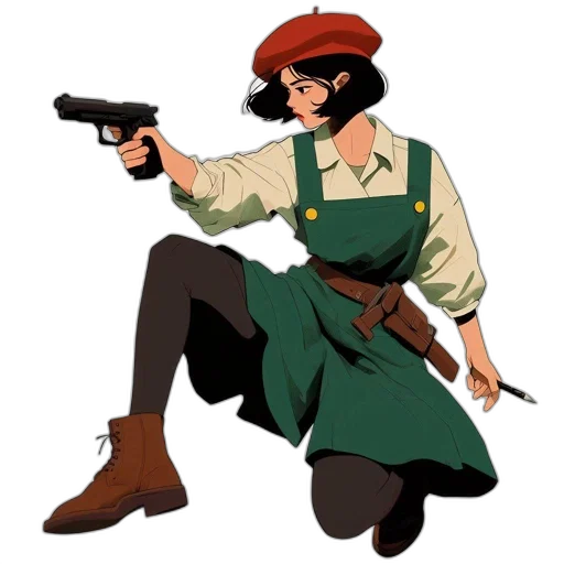 weapon, staff, jacket, concept art transparent PNG cut-out
