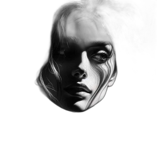 face, mask, hair, creature transparent PNG cut-out