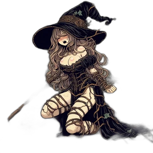 staff, hat, dress, mask transparent PNG cut-out