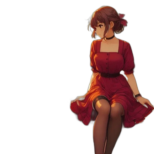 dress, staff, crown, flower transparent PNG cut-out