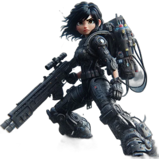 weapon, robot, concept art, 3d render transparent PNG cut-out