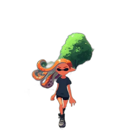 dress, hair, hat, staff transparent PNG cut-out