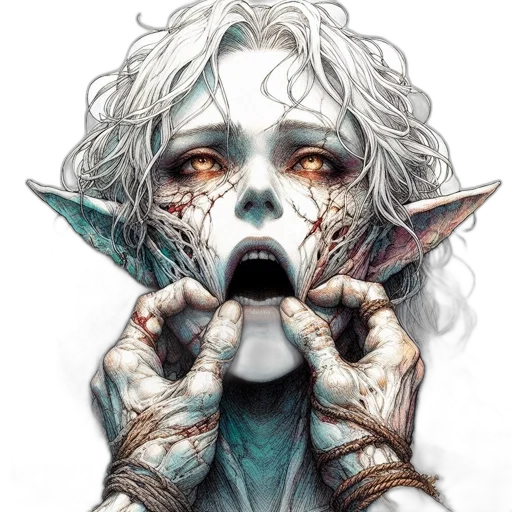 face, mask, creature, fantasy art transparent PNG cut-out