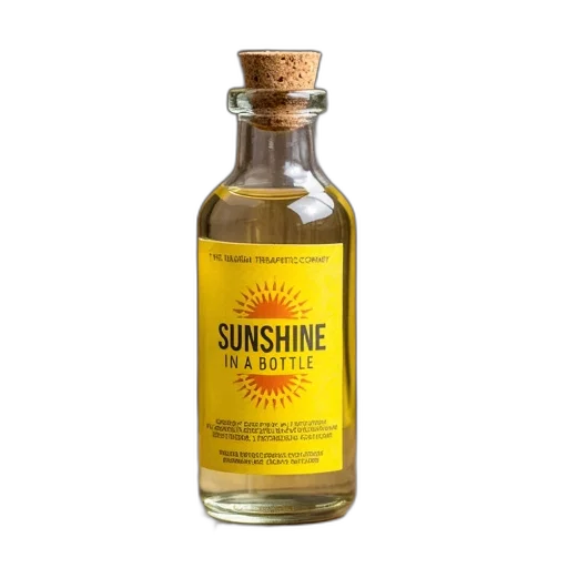 bottle, sunset, small, glass transparent PNG cut-out