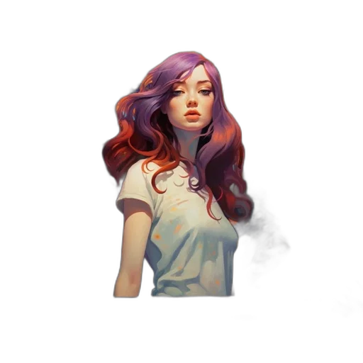 face, dress, hair, staff transparent PNG cut-out