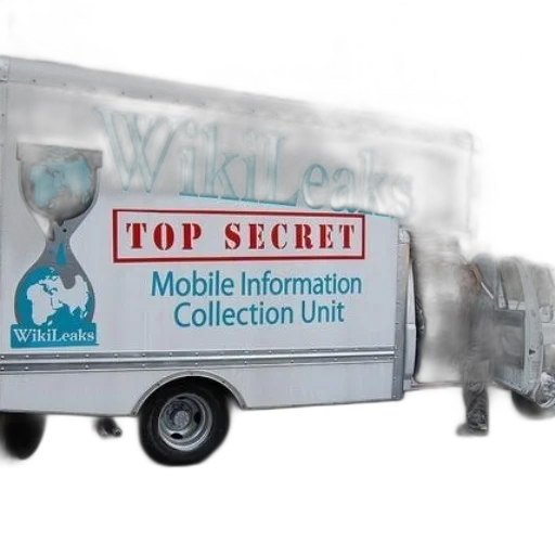 concept art, white, truck, words transparent PNG cut-out