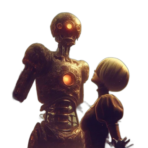 robot, weapon, creature, staff transparent PNG cut-out