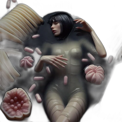 creature, hair, food, concept art transparent PNG cut-out