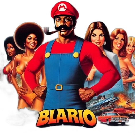 concept art, comic book art, blario, parody transparent PNG cut-out