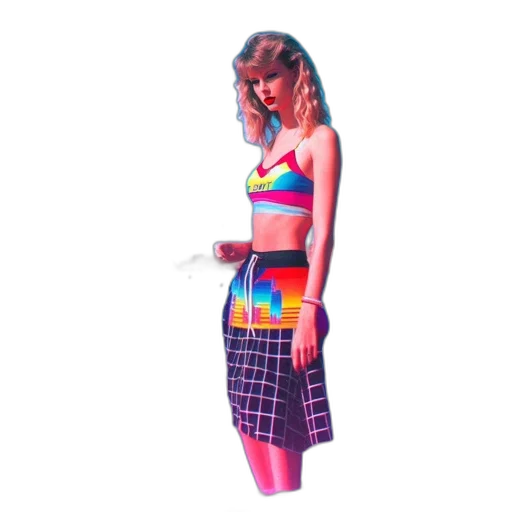 dress, jacket, umbrella, vaporwave transparent PNG cut-out