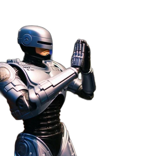 robot, weapon, concept art, 3d render transparent PNG cut-out