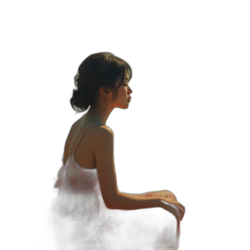 dress, face, photorealistic, oil painting transparent PNG cut-out