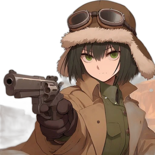 weapon, jacket, animal, hat transparent PNG cut-out