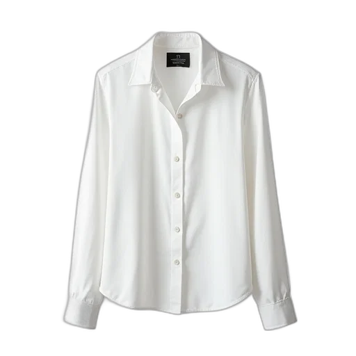 jacket, white, long-sleeved, button-up transparent PNG cut-out