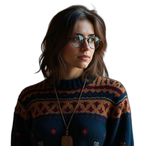 jewelry, jacket, face, dress transparent PNG cut-out