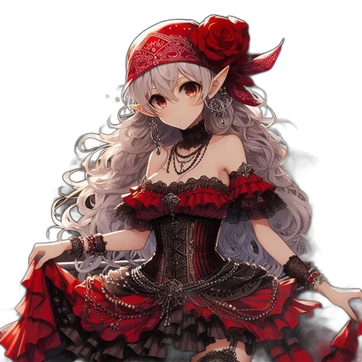 dress, hat, crown, staff transparent PNG cut-out