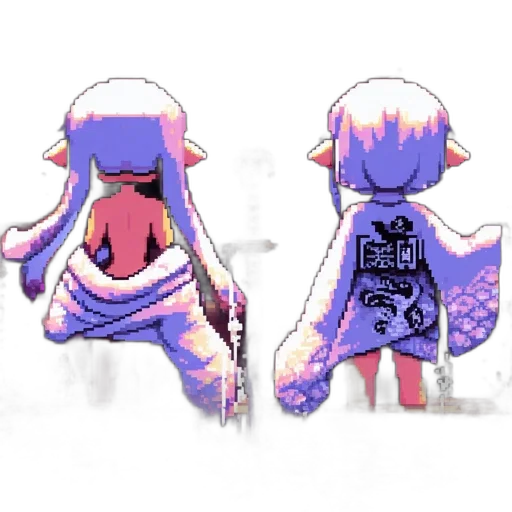 dress, jacket, creature, staff transparent PNG cut-out